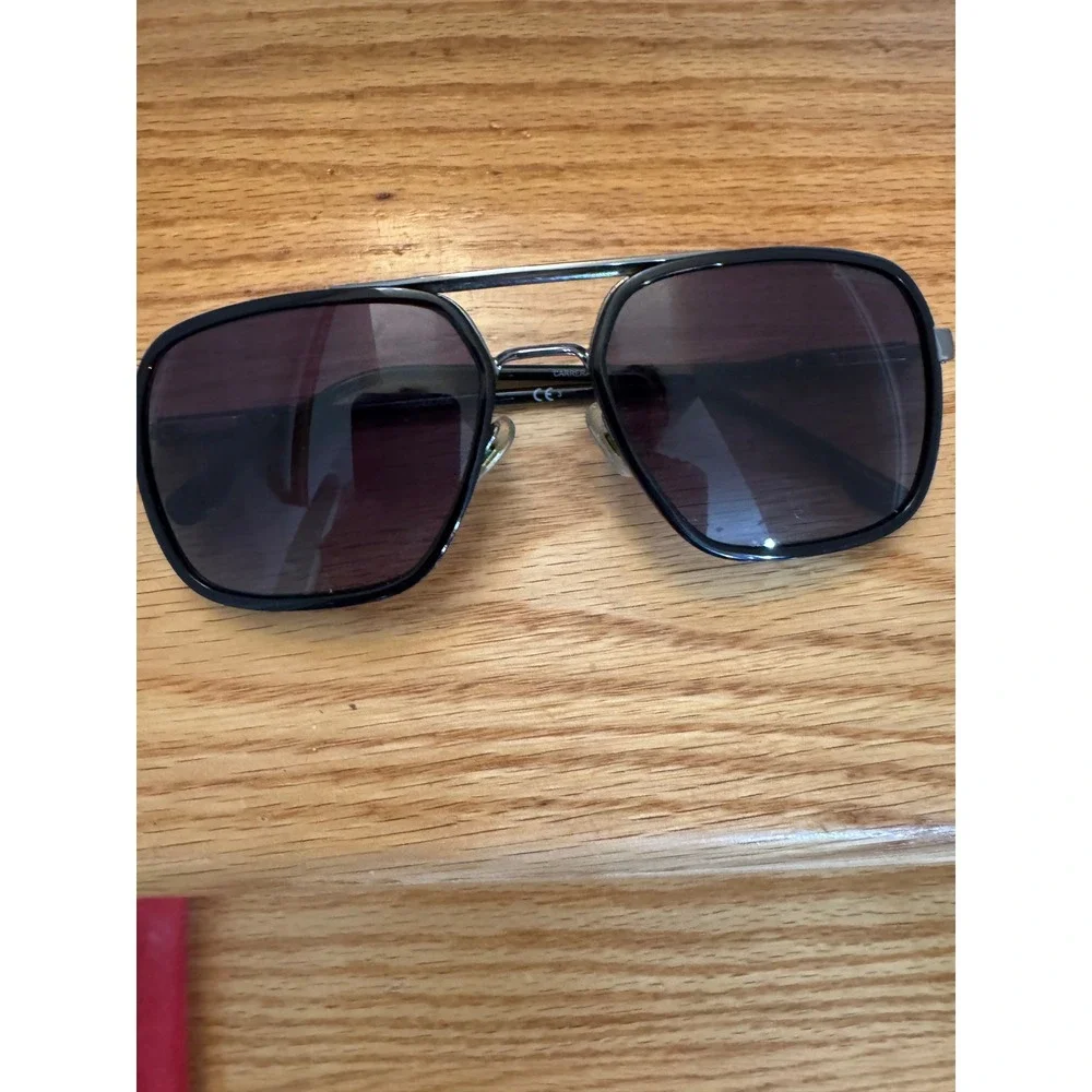 Carrera 256/S Square Navigator Sunglasses Black/Silver 58□18 140 Excellent